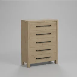 Rustic Oak 5-Drawer Dresser