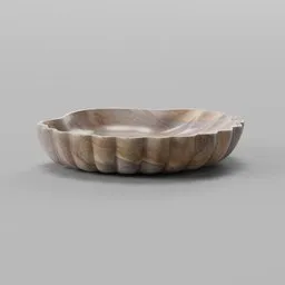 Carved Wooden Shallow Bowl