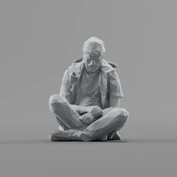 Lowpoly Squatting Guy