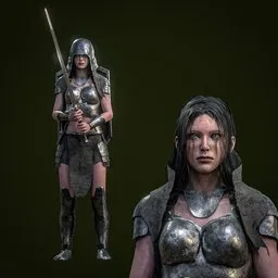 Female warrior Rigged