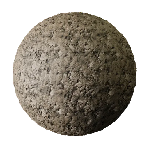 High-resolution PBR stoney soil texture for 3D rendering in Blender, with detailed displacement.