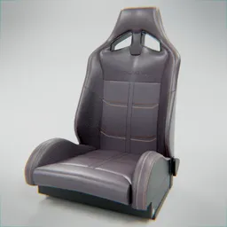 Highly detailed 3D car seat model with realistic textures, ideal for Blender projects.