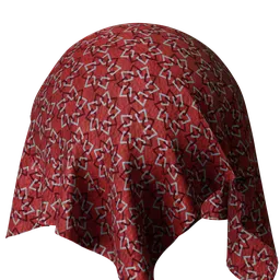Red and silver silk brocade