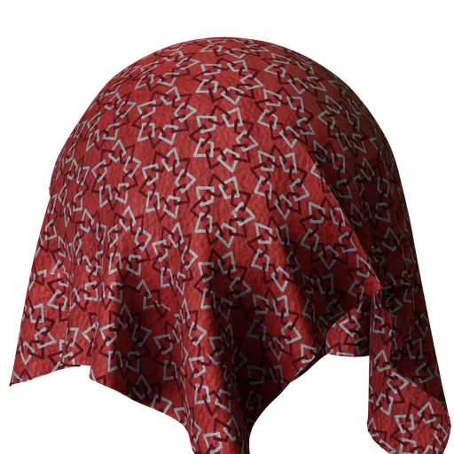 Red and silver silk brocade