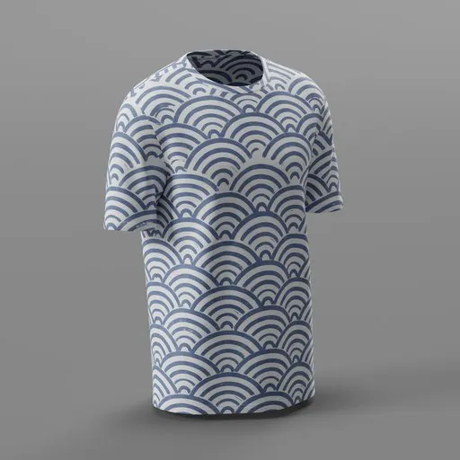 Japanese Seigaiha Wave Pattern Tee