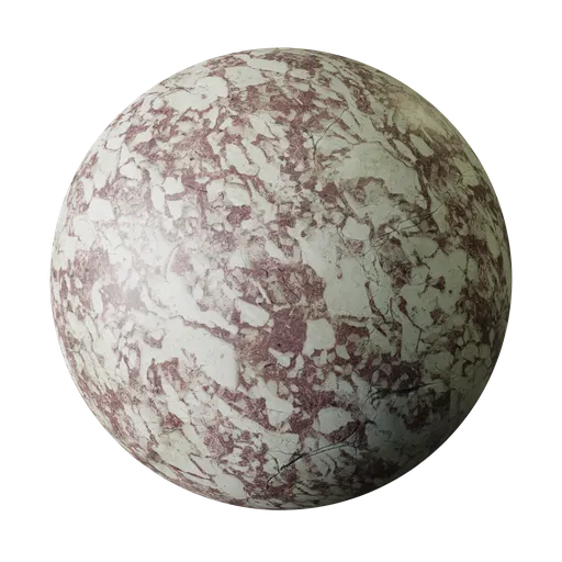 Cracked Burgundy and Cream Marble