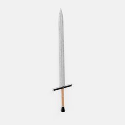 "Big Worn Sword 3D model for Blender 3D: A fantasy-inspired heroic fighter's sword with a slightly worn blade. Perfect for D&D and TTRPG enthusiasts. 3D printable and ready for your next game or digital artwork."