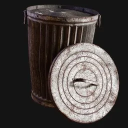 1920s Flat-Top City Garbage Can Dented