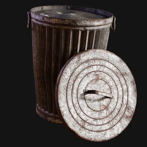 1920s Flat-Top City Garbage Can Dented