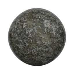 Highly detailed mossy rock texture with natural scratches and damages, ideal for PBR workflows in Blender 3D, seamless 2K.