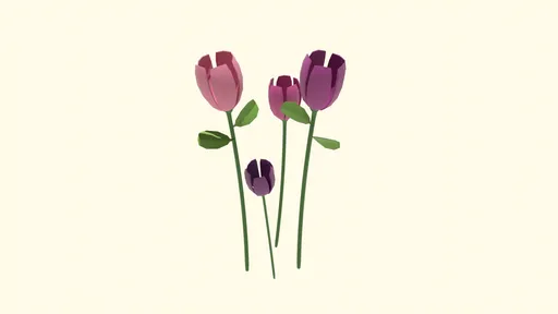Low Poly Purple Tulips