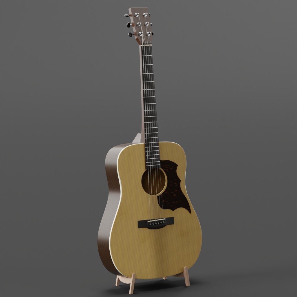 Acoustic Guitar with procedural material | Musical Instruments models ...