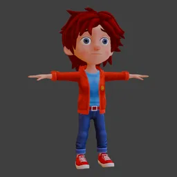 Stylized Cartoon Boy Character