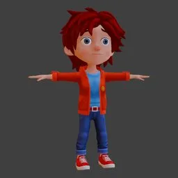 Stylized Cartoon Boy Character