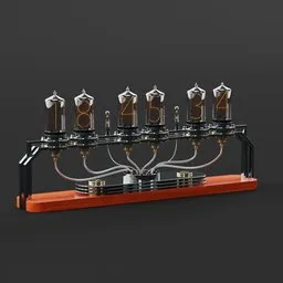 "Nixie tube clock with intricate design and highly detailed VFX espresso. Change the time by switching materials on the numbers. Created in Blender 3D, inspired by Solomon Gessner and Giovanni Fattori."