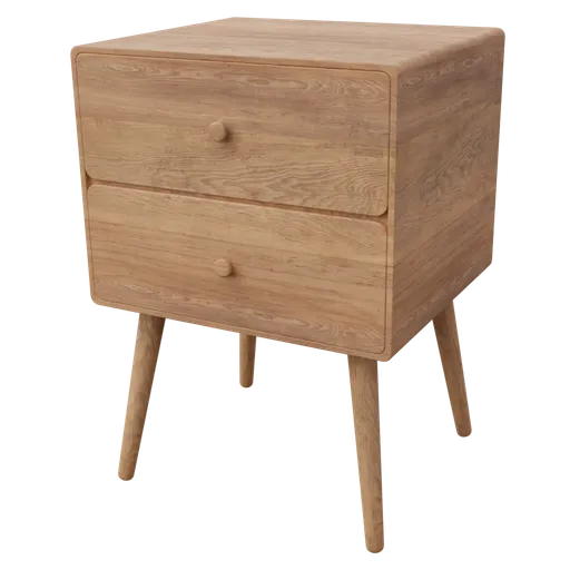 Detailed wooden 3D model with angled legs, showcasing high-quality textures, ideal for Blender rendering.