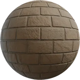 High-resolution PBR Seaworn Sandstone Brick texture for Blender 3D artists, designed by Dimitrios Savva.