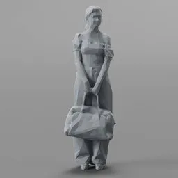 Lowpoly Casual Young Woman Standing