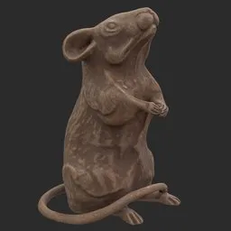 Rat wood statue