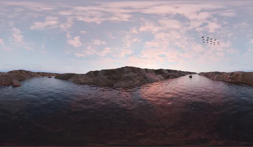 Rocky sunset coast