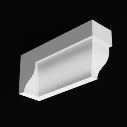 Elegant 3D crown molding BlenderKit asset for architectural visualization, modular for customization.