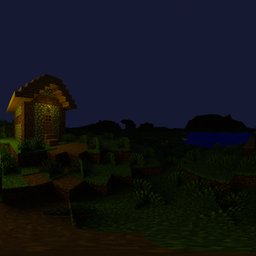 Minecraft Village Night unclipped