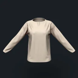 Waffle Knit Boat Neck Long Sleeve Shirt