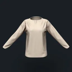 Waffle Knit Boat Neck Long Sleeve Shirt