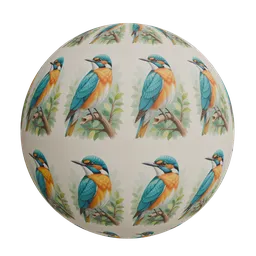 Digital painting kingfisher