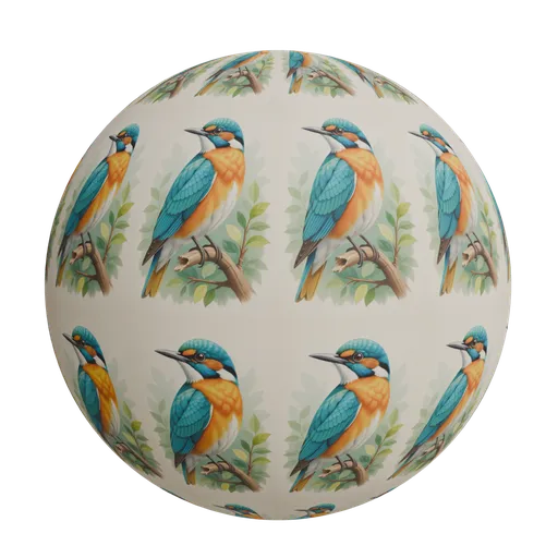 Digital painting kingfisher
