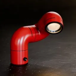 Compact Articulated Red Desk Lamp