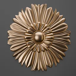 Detailed 3D printed golden floral ornament for classic design enhancement in Blender modeling.