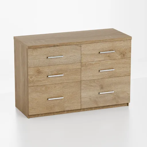 Wooden Six Drawer Chest