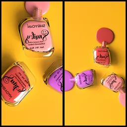Nail enamel liquid spilling shot
