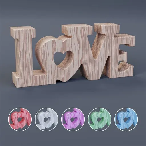 Wooden Love Letter Sign Decor