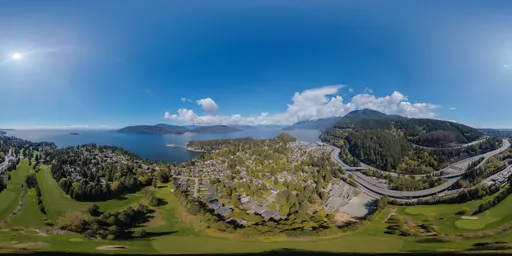 Sunny Day Aerial Mountains / Coast
