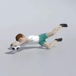 Low Poly Goalkeeper Kid