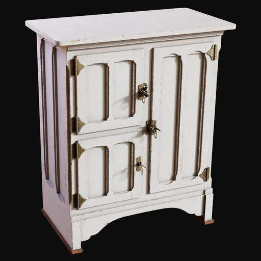 Late 1800s Wood Ice Box Painted