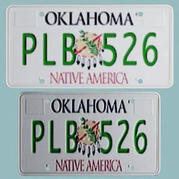 Oklahoma Licence plate PL