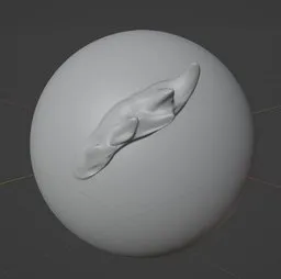 Dragon Scale #15 3D sculpting brush imprint for Blender, creating detailed reptilian textures on models.