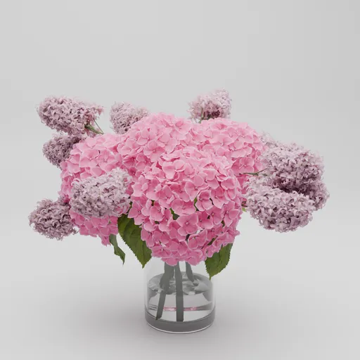 Pink Hydrangea Flower Vase