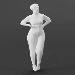 Detailed Blender 3D low-poly female model suitable for animation and game design.