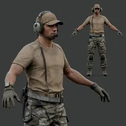 Rigged Tactical Infantry Soldier