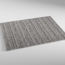 Detailed 3D model of a textured gray carpet suitable for Blender rendering, showcasing strands and shading.