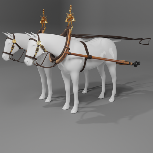Horse carriage parts drawbar FREE Vehicle Parts models BlenderKit