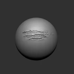 3D sculpting brush preview displaying triple tear effect on fabric detail for model texturing in Blender.