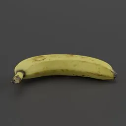 High-resolution 3D rendered banana with realistic textures, Blender compatible.