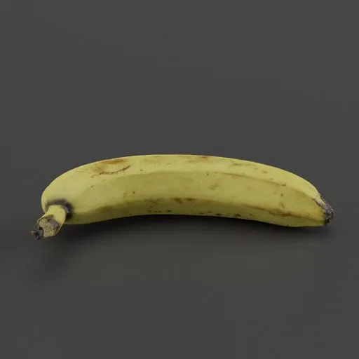 High-resolution 3D rendered banana with realistic textures, Blender compatible.