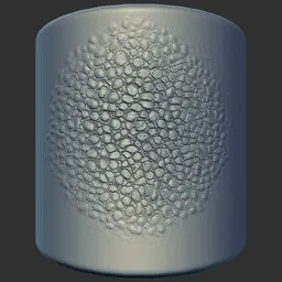 ER Dragon Brush 76 effect on 3D model showing detailed reptilian skin texture for sculpting in Blender.