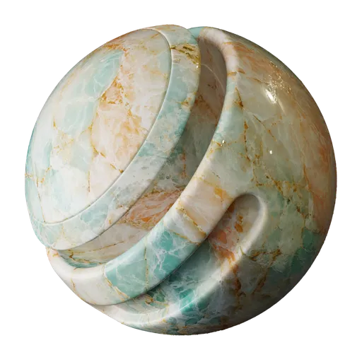 Pastel Aqua Peach Onyx